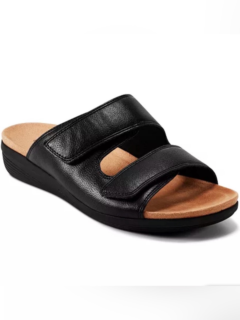 Easy Spirit Black Dual-Strap Slide Sandals Sz 9 NEW